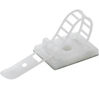 TRU COMPONENTS WCT-85 Embase de fixation autocollant, vissable 541211 Plage de Ø du faisceau 22 mm (max) avec attache naturel 25