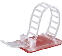 TRU COMPONENTS WCT-85TT Embase de fixation autocollant, vissable 1386624 Plage de Ø du faisceau 22 mm (max) avec attache