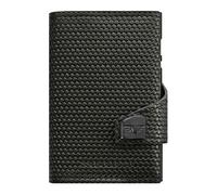 TRU VIRTU Étui pour carte de crédit noir en cuir pour femme et homme - Click & Slide Wallet Diagonal Carbon / Black 95589