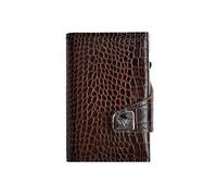 TRU VIRTU 27104000204 portefeuille, étui pour cartes, support de documents de voyage Marron, Argent Synthétique ABS, Aluminium, Cuir