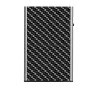 TRU VIRTU Porte-cartes noir argenté pour femme et homme - Click & Slide Card Etui Carbon Fibre Black / Silver 95598