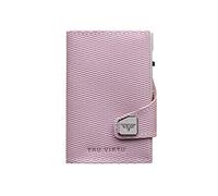 Tru Virtu® Portefeuille avec protection RFID/NFC - Click & Slide Glitter Rose/Argent - Étui pour cartes avec compartiment à billets en aluminium et cuir pour homme et femme - 9,9 x 6,7 x 2,1 cm, Rose