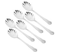 Truber Lot de 6 cuillères à sucre en acier inoxydable 14 cm en forme de coquille pour café, cappuccino, thé expresso, passe au lave-vaisselle