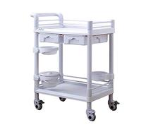 Truc et chariots à main mobiles, chariot de service 2-Der sur roues de frein, polyvalent et spa, statistique à outils ménagers, blanc, 65 x 45 x 90 cm
