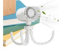 Truck Clip Fan, Led Display Ventilator, Octopus Mini Cooler, 360 Rotation Adjustable Airflow Quiet Motor Type C Rechargeable Portable Design for Travel Camping Kitchen Dorm Office Classroom