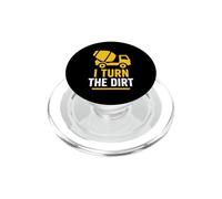 Truck Construction Worker Cement Job I Turn The Dirt PopSockets PopGrip pour MagSafe