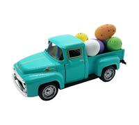 Truck Easter Decor, Easter Truck - Modèle de ramassage éducatif avec œuf,Modèle de Camion de Ferme Vintage en métal, décoration de Plateau de Table à Niveaux fermiers pour étagère de