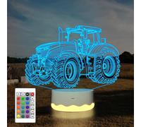 Truck Illusion 3d Lampe De Nuit Tracteur 16 Couleurs Changeantes Éclairage Hologramme Dimmable Usb Table De Chargement Bureau Chambre Décoration Cadeau Créatif Pour Les Enfants