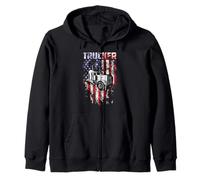 Trucker America Flag Funny Truck Driver Sweat à Capuche