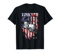 Trucker America Flag Funny Truck Driver T-Shirt