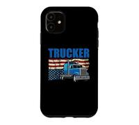 Trucker American Flag Funny Trucking Truck Driver Coque pour iPhone 11