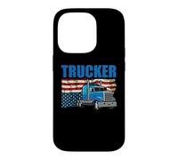 Trucker American Flag Funny Trucking Truck Driver Coque pour iPhone 14 Pro