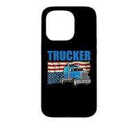 Trucker American Flag Funny Trucking Truck Driver Coque pour iPhone 15 Pro