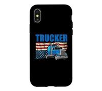 Trucker American Flag Funny Trucking Truck Driver Coque pour iPhone X/XS