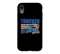 Trucker American Flag Funny Trucking Truck Driver Coque pour iPhone XR