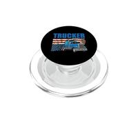 Trucker American Flag Funny Trucking Truck Driver PopSockets PopGrip pour MagSafe