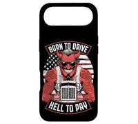 Trucker Born to Drive Devil Truck Driver Big Rig Drapeau USA Coque pour iPhone Air