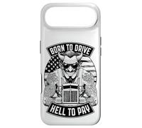 Trucker Born to Drive Devil Truck Driver Big Rig Drapeau USA Coque pour iPhone Air