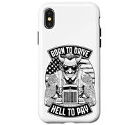 Trucker Born to Drive Devil Truck Driver Big Rig Drapeau USA Coque pour iPhone X/XS