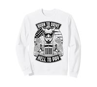 Trucker Born to Drive Devil Truck Driver Big Rig Drapeau USA Sweatshirt