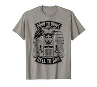 Trucker Born to Drive Devil Truck Driver Big Rig Drapeau USA T-Shirt