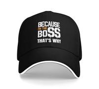 Trucker Cap Because I'm The Boss That's Why Black Baseball Casquettes Réglable Chapeau Soleil Unisexe Casquette Baseball pour Outdoor Voyages Course À Pied