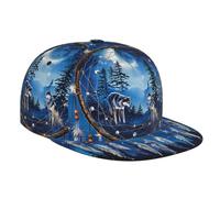 Trucker Cap Dream Catcher Wolf Moon Galaxy Nature Beautiful Black Base-Ball Capuchon Réglable Casquette Baseball Anti-UV Chapeau Soleil pour Course À Pied Cadeau Voyages
