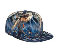 Trucker Cap Dream Catcher Wolf Nature Moon Galaxy Beautiful Black Base-Ball Capuchon Réglable Chapeau Soleil Unisexe Casquettes De Baseball pour Voyages Golf Cadeau