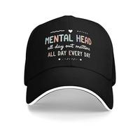 Trucker Cap Mental Head Toute La Journée Est Important Chapeau Soleil Anti-UV Base-Ball Capuchon Tendance pour Course À Pied Cadeau
