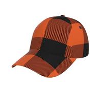 Trucker Cap Motif Tartan Oranges d'halloween Strapback Cap | base-ball capuchon Léger Strapback Cap Tendance Baseball Cap Pour Golf Cadeau Course à Pied