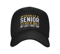 Trucker Cap Officially A Senior Class of 2035 My Last First Day First Day36 Black Casquettes De Baseball Anti-UV Base-Ball Capuchon Réglable Chapeau Soleil pour Cadeau Golf Voyages