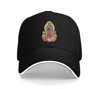 Trucker Cap Our Lady of Guadalupe Mother of God Vertical Holly Mary Blessed Virgin Mary Black Chapeau Soleil Réglable Casquette Baseball Unisexe pour Course À Pied Outdoor Golf
