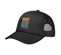 Trucker Cap Papa, Je t'aime Chaque Seconde Chaque Minute Chaque Heure Chaque Jour Noir Casquettes De Baseball Réglable Base-Ball Capuchon Anti-UV pour Cadeau Course À Pied