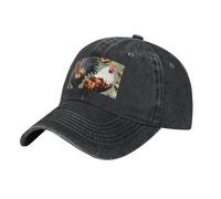Trucker Cap Print Rooster and Chicken Black Casquettes De Baseball Réglable Chapeau Soleil Anti-UV Base-Ball Capuchon Für Voyages Golf Course À Pied