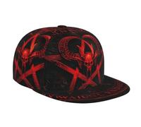 Trucker Cap Satanic Pentagram Demon Devil Skull Satan Black Chapeau Soleil Tendance Casquettes De Baseball Anti-UV Casquette Baseball pour Golf Course À Pied Voyages