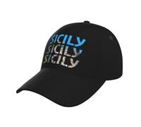 Trucker Cap Sicile Italie Chapeau Soleil Réglable Casquettes De Baseball Tendance Casquette Baseball pour Cadeau Voyages Course À Pied
