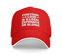 Trucker Cap Tout Ce Que J'aime Est Illégal, Cher Ou Blond Casquette Baseball Anti-UV Chapeau Soleil Léger pour Golf Cadeau