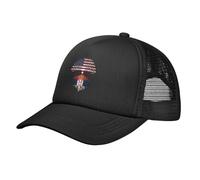 Trucker Cap USA American and Serbian Serbia Flags Combo Printed Casquette Baseball Unisexe Base-Ball Capuchon Réglable Casquettes De Baseball pour Cadeau Golf Course À Pied