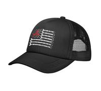 Trucker Cap Vintage USA American Flag Mechanic Wrench Chapeau Sports Réglable Base-Ball Capuchon Anti-UV Casquette Baseball pour Voyages Cadeau Outdoor