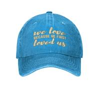 Trucker Cap We Love Because He First Loved Us Christ God Psalm Verse Jesus 2024 Casquettes De Baseball Réglable Base-Ball Capuchon Unisexe Chapeau Soleil pour Voyages Outdoor Course À Pied