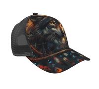 Trucker Cap Wolf Dream Catcher Feathers Native American Base-Ball Capuchon Léger Chapeau Soleil Réglable Chapeau Sports pour Voyages Outdoor Golf