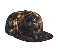 Trucker Cap Wolf Dream Catcher Feathers Native American Brown Casquette Baseball Anti-UV Chapeau Sports Réglable Base-Ball Capuchon pour Golf Outdoor Cadeau