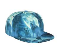 Trucker Cap Wolf Full Moon Mysterious Forests Blue Nature Casquette Baseball Unisexe Chapeau Soleil Tendance Chapeau Sports pour Golf Course À Pied Outdoor