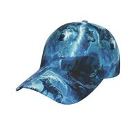 Trucker Cap Wolf Full Nature Moon Forests Mysterious Blue Casquettes De Baseball Réglable Base-Ball Capuchon Anti-UV Chapeau Sports pour Golf Course À Pied Voyages