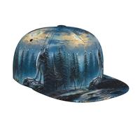 Trucker Cap Wolf Howling Moon Forests Starry Nature Beautiful Base-Ball Capuchon Léger Casquette Baseball Anti-UV Chapeau Sports pour Golf Voyages Course À Pied