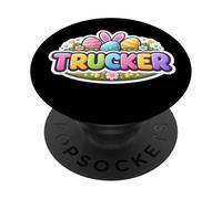 Trucker Happy Easter Truck Driver Oreilles de Lapin festives PopSockets PopGrip Adhésif