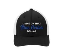 Trucker Hat Mesh, Blue Collar Cap, Breathable Sun Blocker, Windproof Work Headwear, Men for Women Truck Drivers Construction Site Outdoor Job Labor Safety Use 21.65-23.62 in