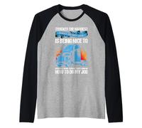Trucker The Hardest Part of My Job Funny Truck Driver Manche Raglan