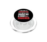Trucker This Girl is Protected Funny Trucking Truck Driver PopSockets PopGrip pour MagSafe