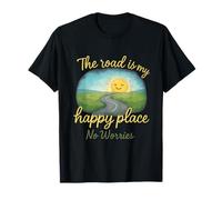 Truckers Road Is My Happy Place No Worries Design aquarelle T-Shirt